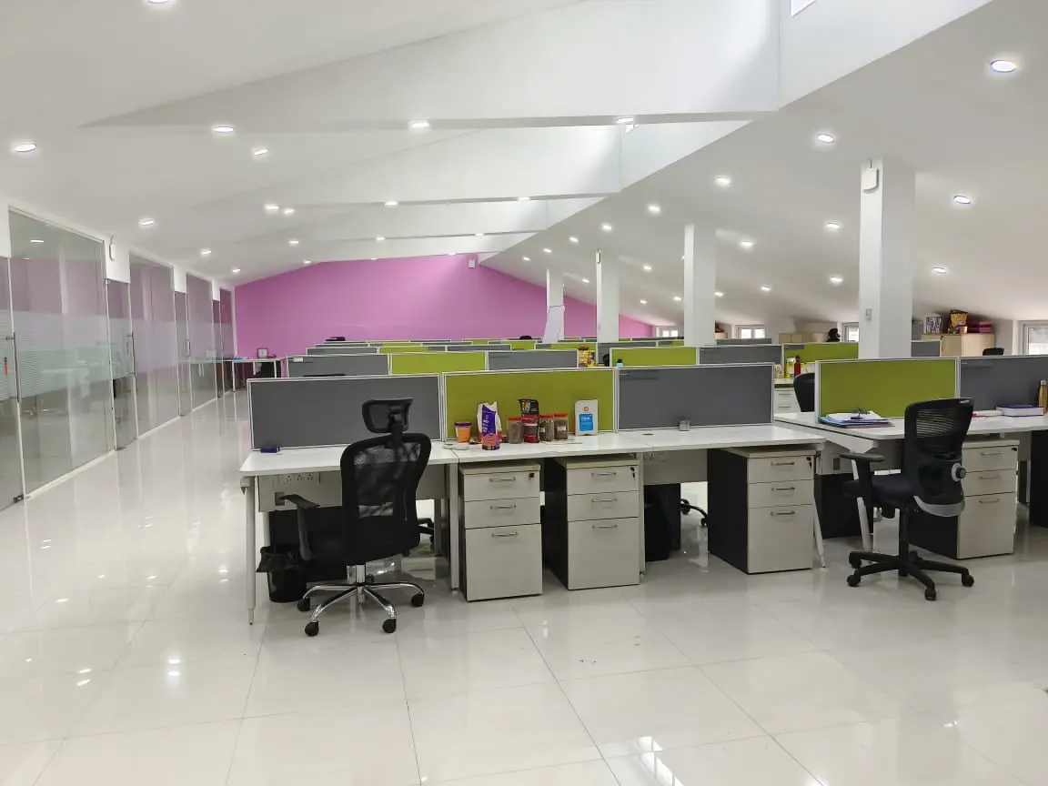 Bright open-plan office at DHI Innovations